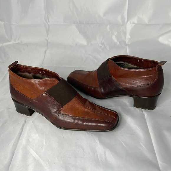 SESTO MEUCCI 2 Tone Italian Leather Bootie Nutmeg Hovercraft Sole Funky Size 6 - Picture 12 of 12